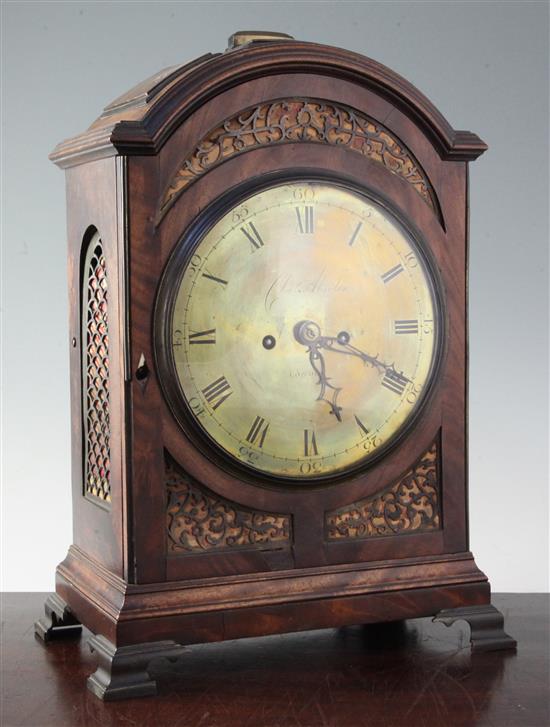 Charles Absolon of London. A George III mahogany bracket clock, 18in.